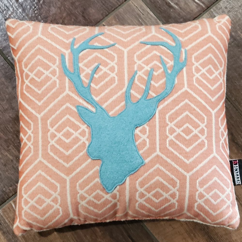 Deer Head Home Decor Accent Pillow
